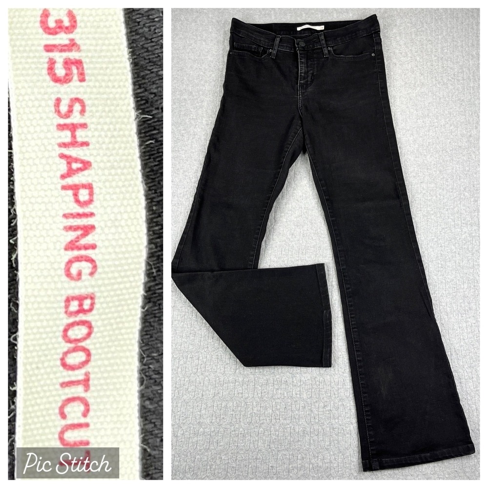 Levi's 315 Shaping Bootcut Jeans Women 28X29 Black High Rise Stretch Denim Pants